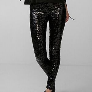 Black Express Sequin Leggings